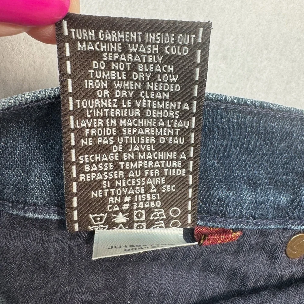 7 For All Mankind Straight Leg Jeans Womens Size 26 Dark Blue Low Rise
